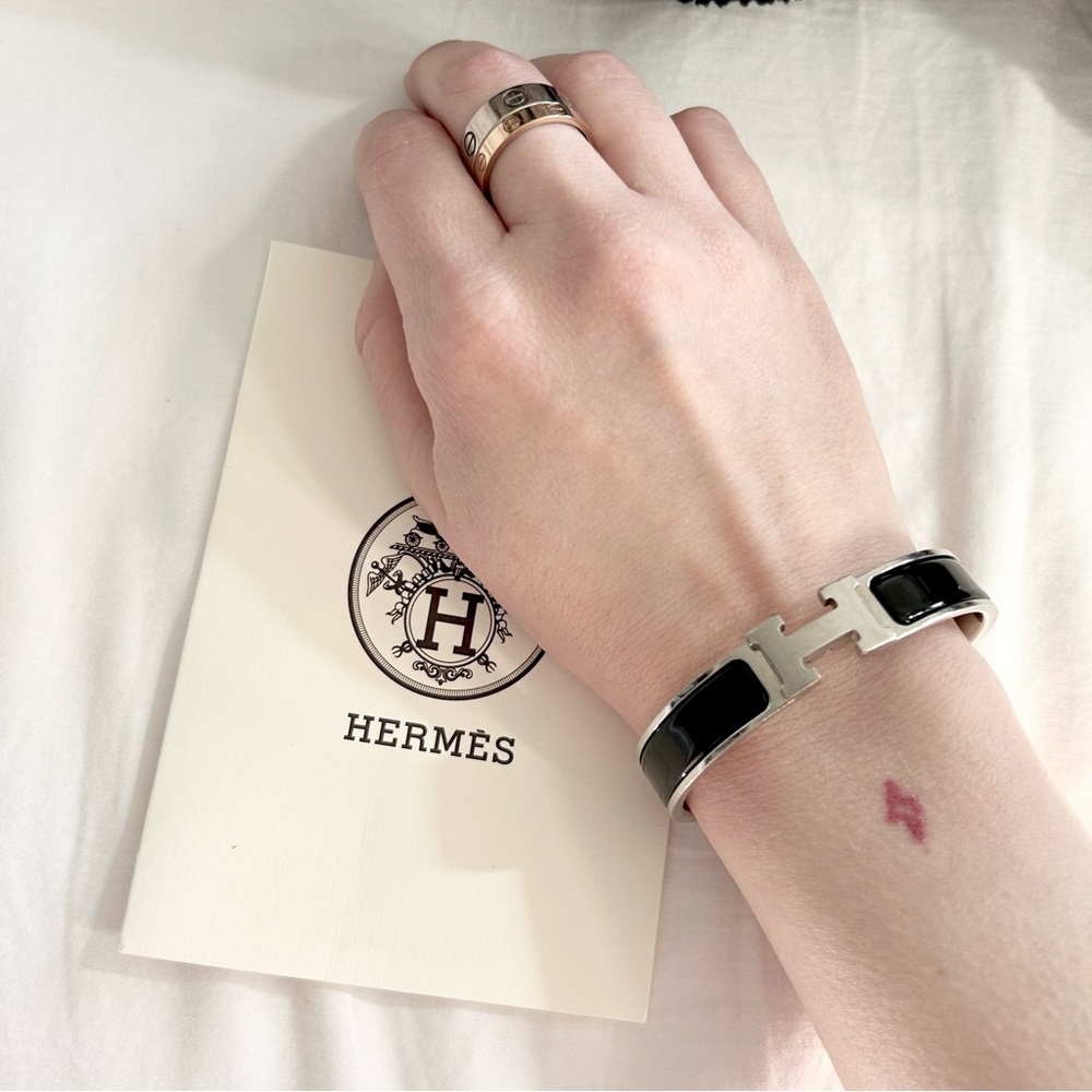 Hermes Clic H Bracelet, Noir Palladium, Sz. GM